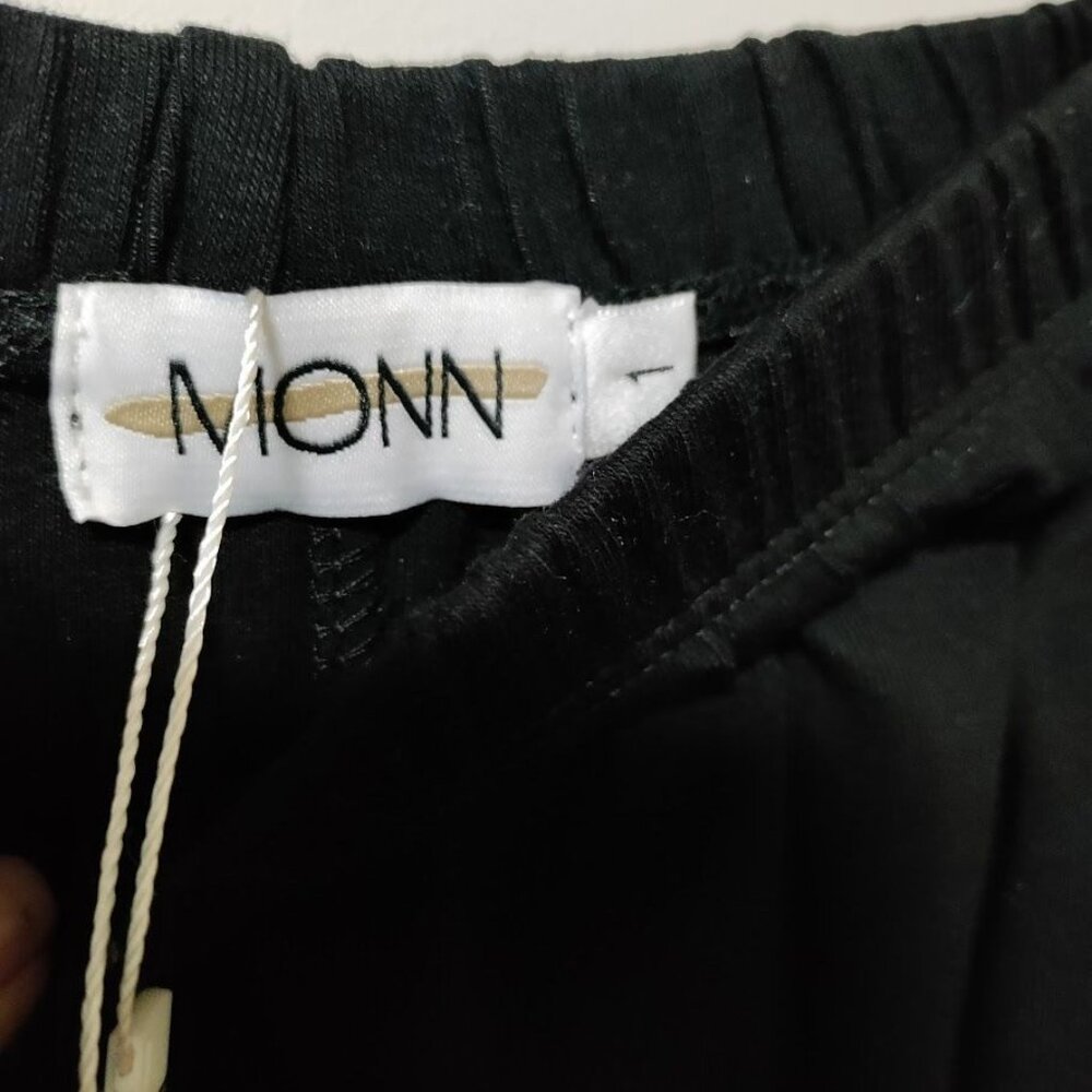 Monn NWT Modesty Jersey Whimsygoth Ruffle Elastic Waist Black Long Skirt 1XL - Picture 3 of 9